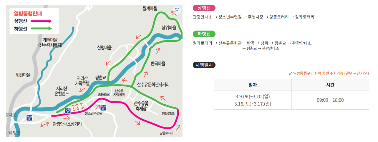 구례 산수유꽃 축제-교통안내