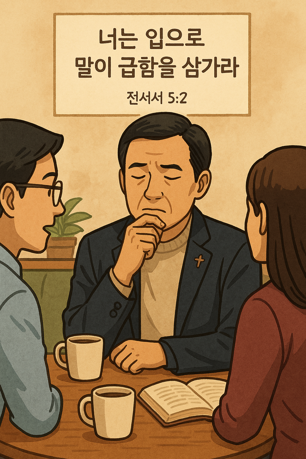 전 5:2 말씀을 통해 말하는 것에 실수가 없도록 주의깊게 말하는 것을 적용하기 위해 오늘 교제하거나 접촉할 때 말을 조심하며 그 조심한 말을 기반으로 하나님을 드러내는 삶을 살아가는 모습입니다.