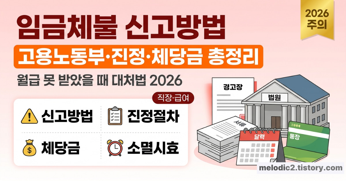 임금체불 신고방법 2026 고용노동부 진정 체당금 총정리