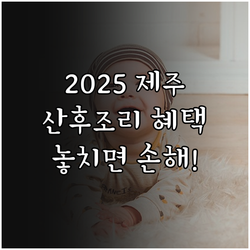 2025년 제주 산후조리 본인부담금 ..