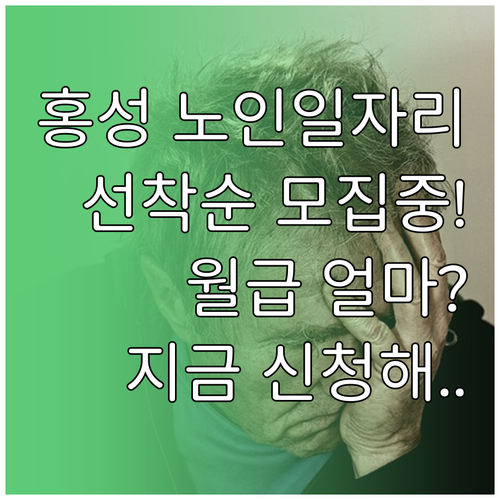 홍성군 노인 일자리 신청 방법과 시니..