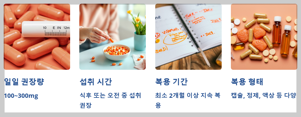 섭취방법과 권장량