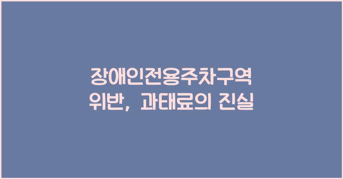 장애인전용주차구역 위반