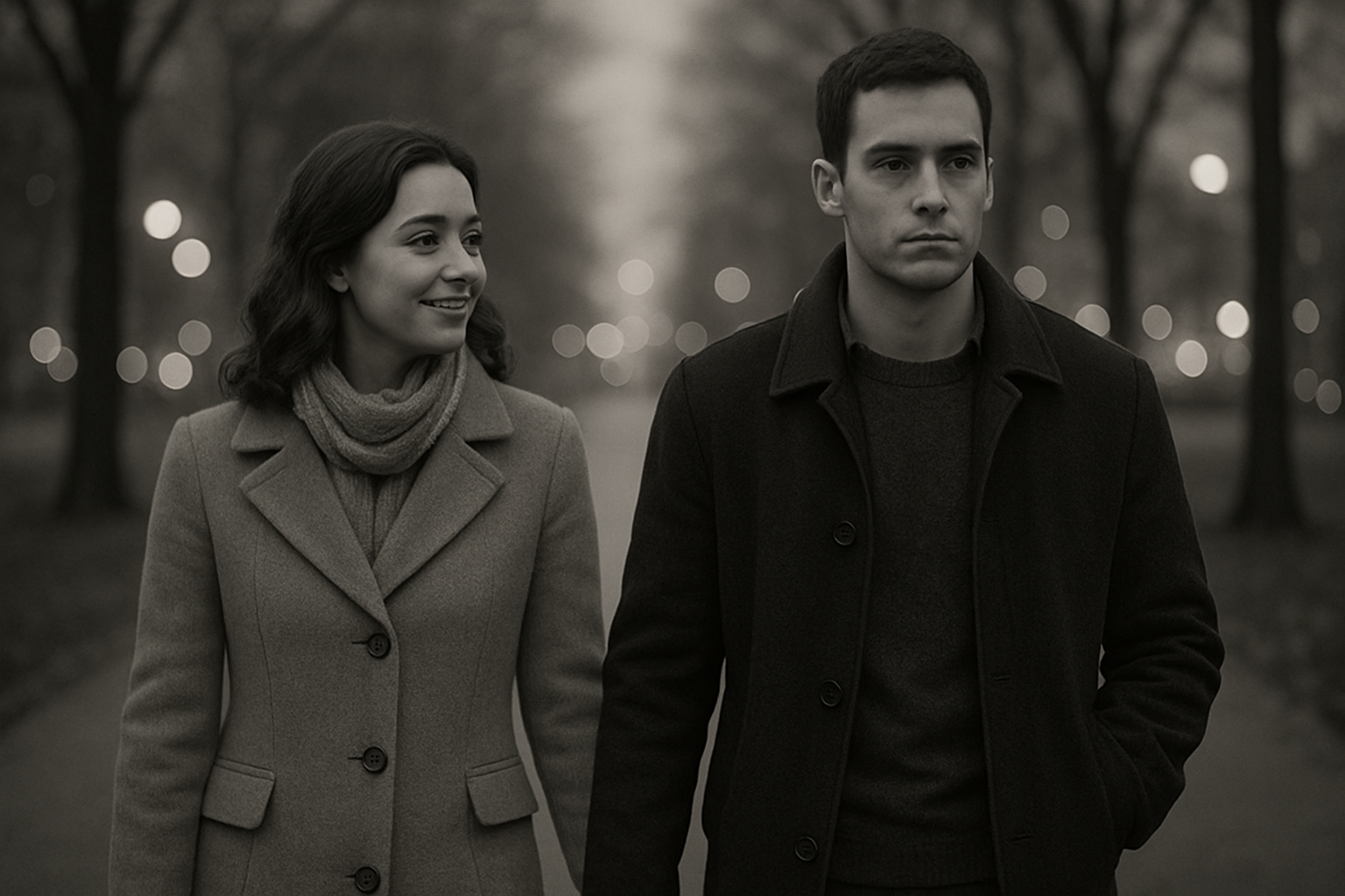 손은 잡고 있지만 다른 생각을 가진 연인