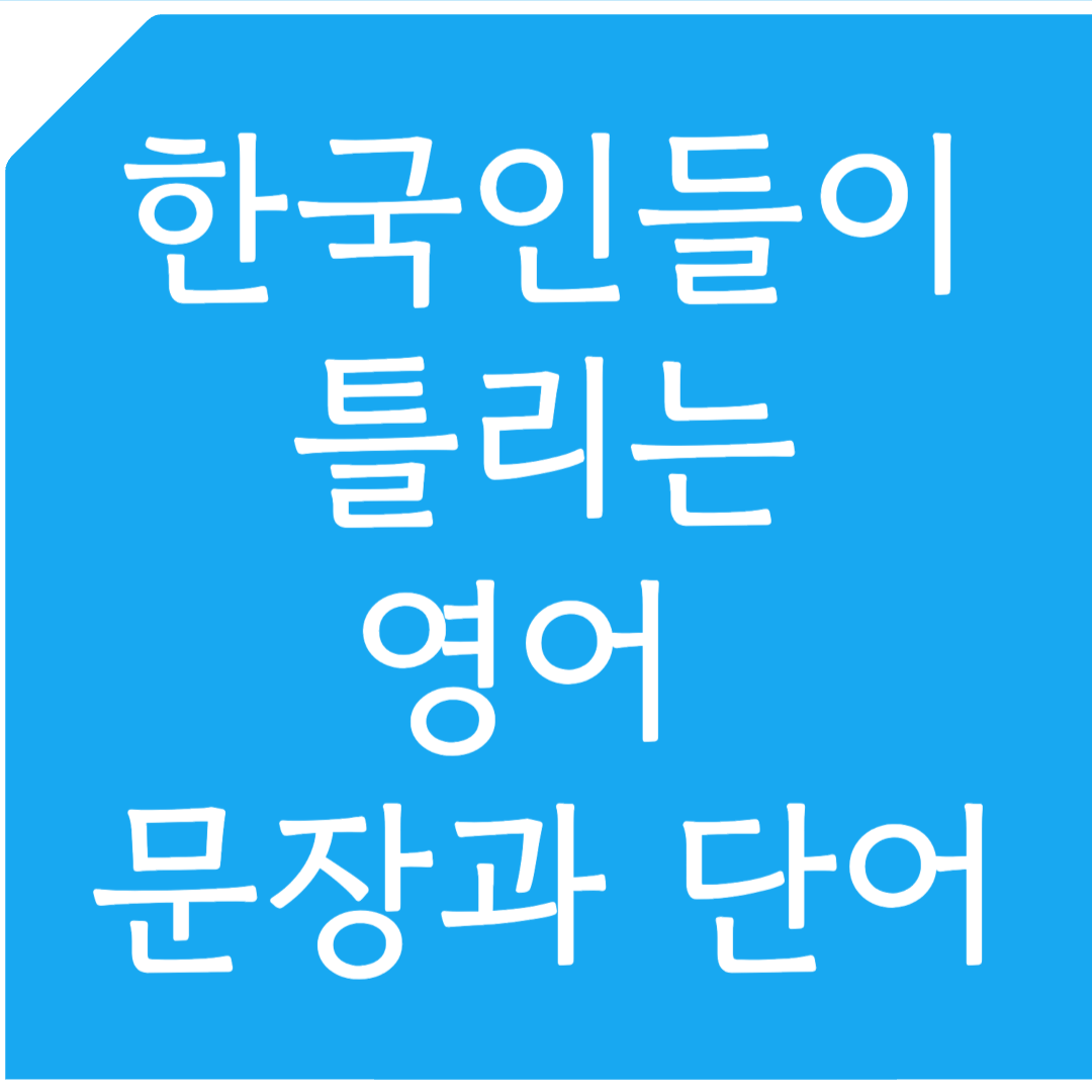 한국인들이 자주 틀리는 영어 문장과 단어