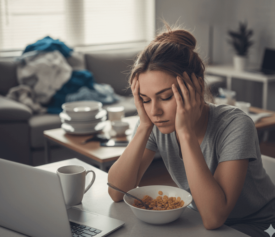 피로한 여성, 거실, 컴퓨터, 커피잔, 피로, 잠들다