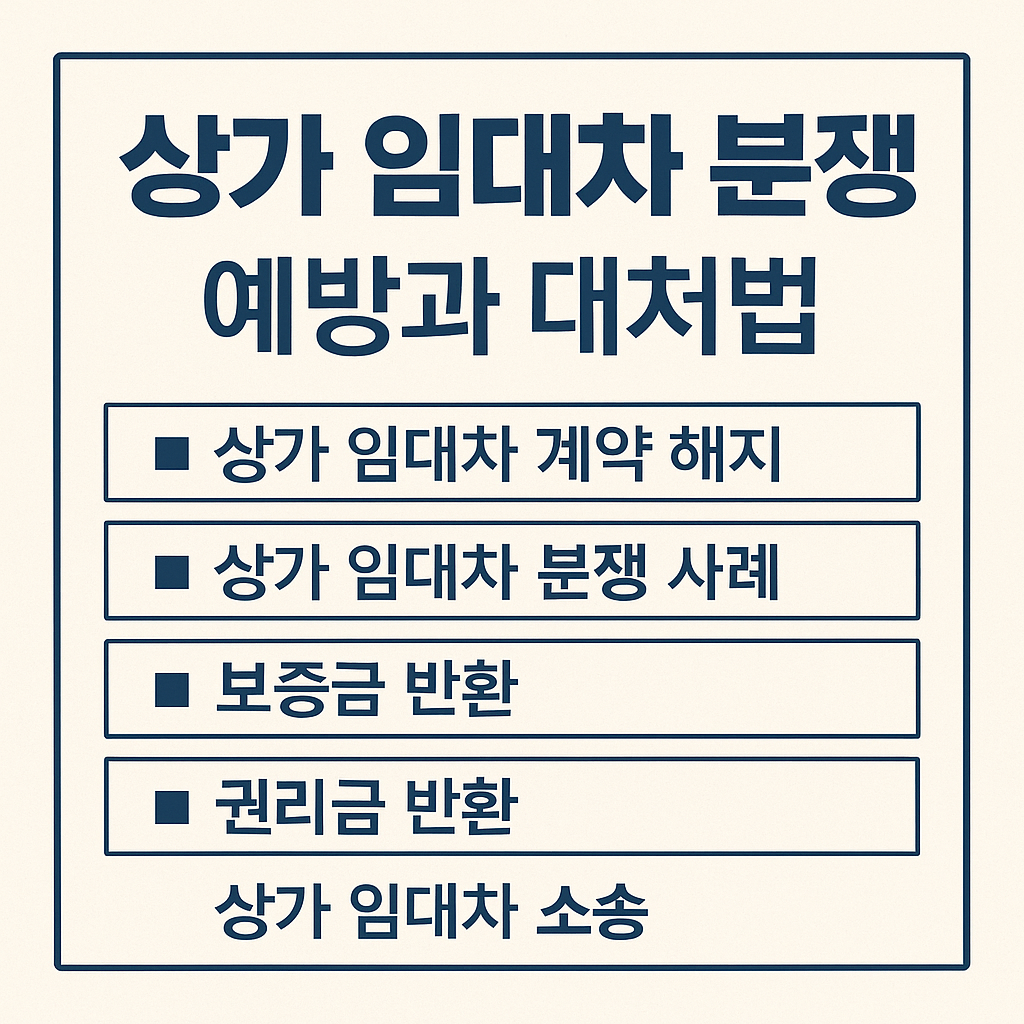 상가 임대차 분쟁 예방