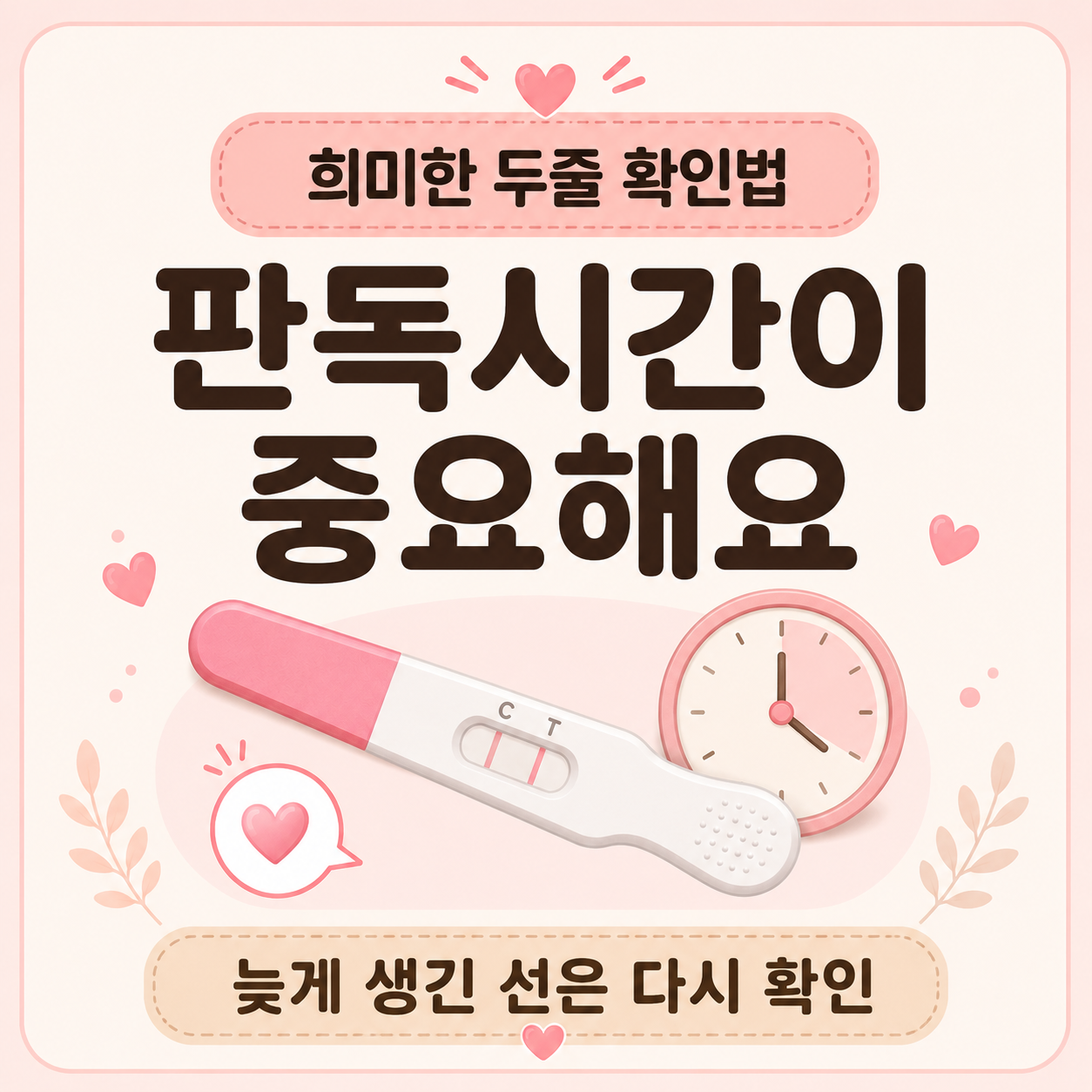 임신테스트기 희미한 두줄과 증발선 판독시간 차이