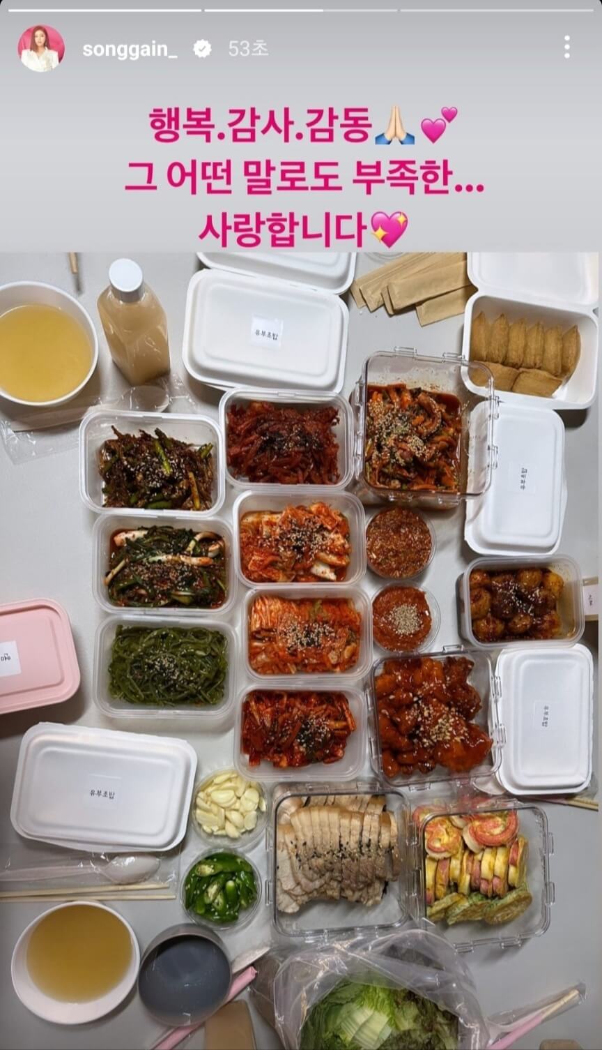 송가인 팬 어게인 음식선물 인증