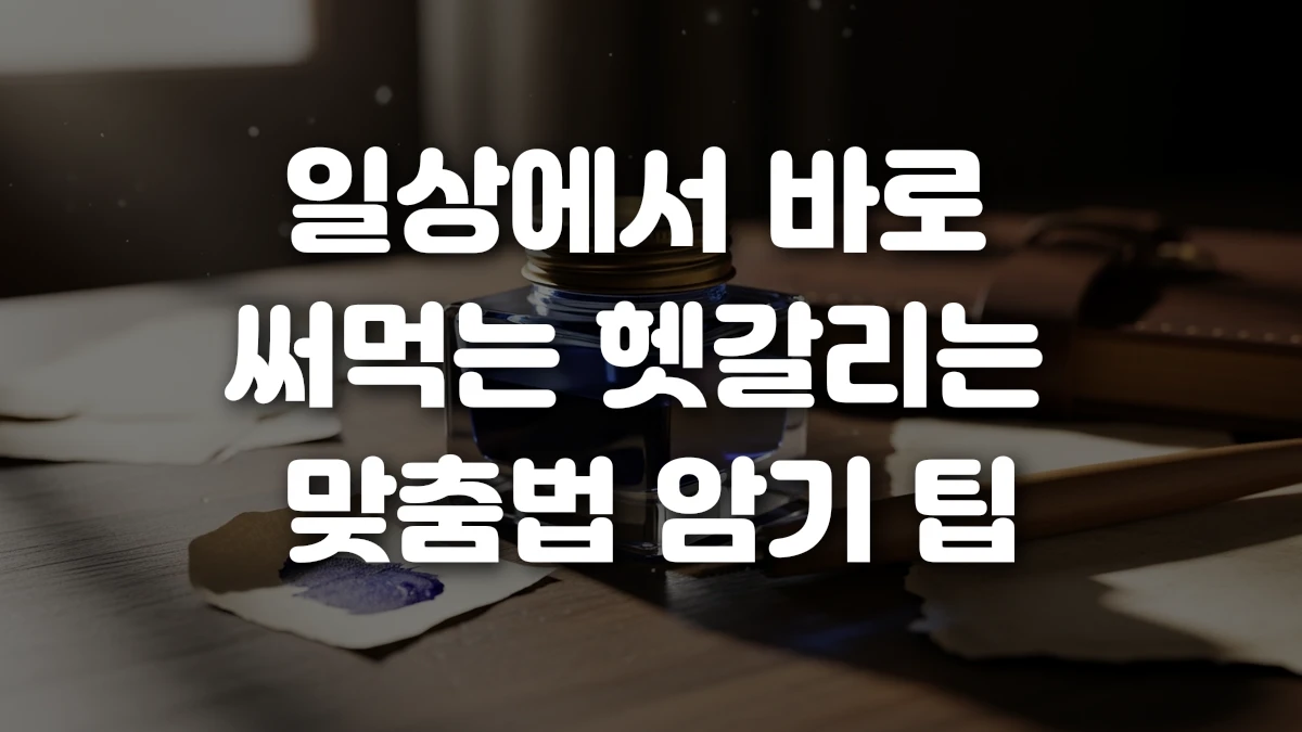 일상에서 바로 써먹는 헷갈리는 맞춤법 암기 팁
