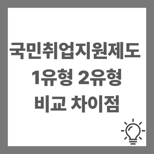 국민취업지원제도 1유형 2유형 비교