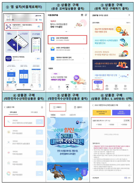 제로페이 앱을 통해 모바일 상품권을 구매