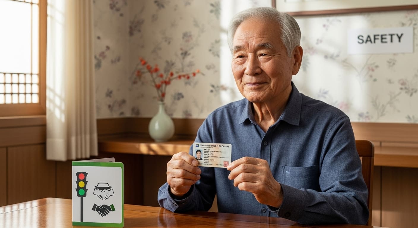 운전면허 반납 지원금을 신청하는 노인 모습