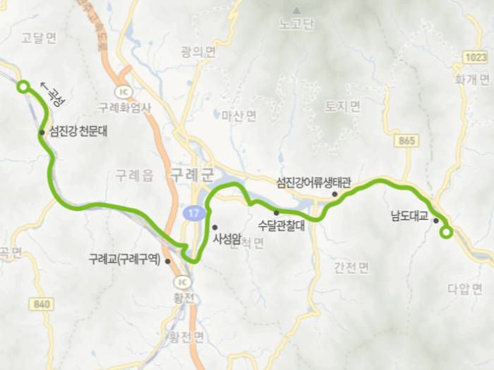구례 섬진강 자전거길 코스