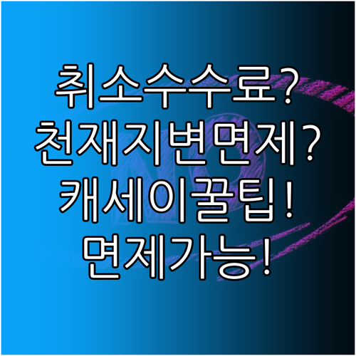 캐세이퍼시픽 취소 수수료, 천재지변 ..
