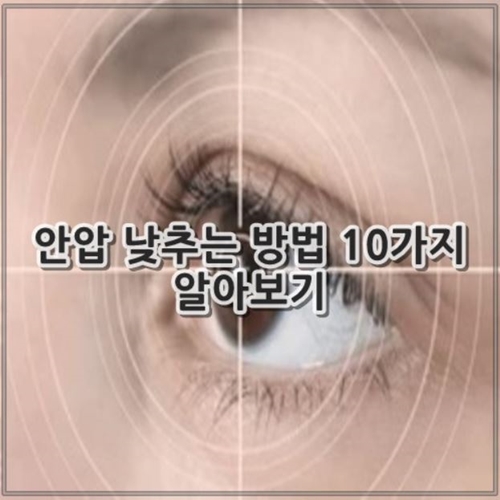 안압 낮추는 방법 10가지 알아보기