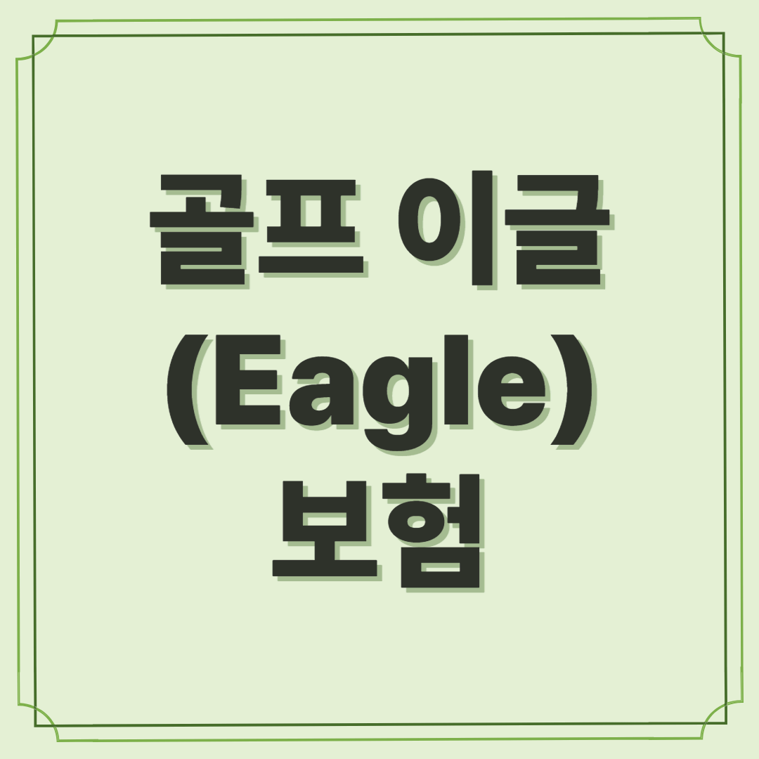 이글의 짜릿함, 보험으로 보장 - 골프이글보험