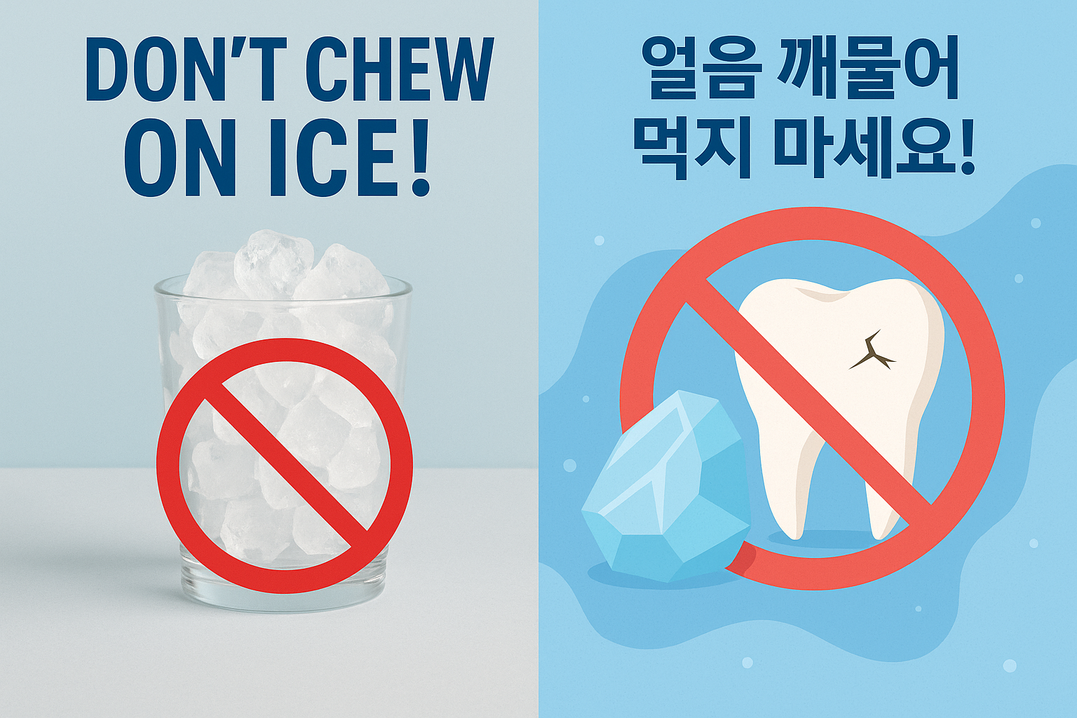 얼음 깨물어 먹지 마
