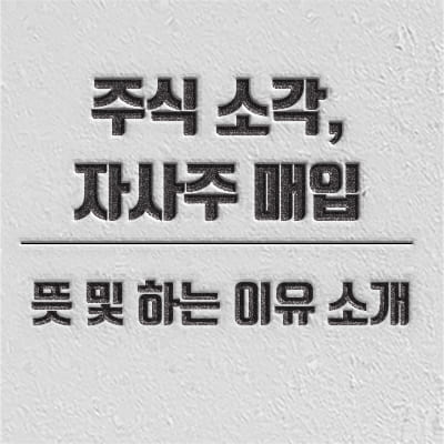 주식 소각 및 자사주 매입 뜻과 차이점 소개