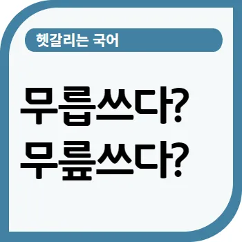 무릅쓰다 무릎쓰다 맞춤법 맞는 표현_6