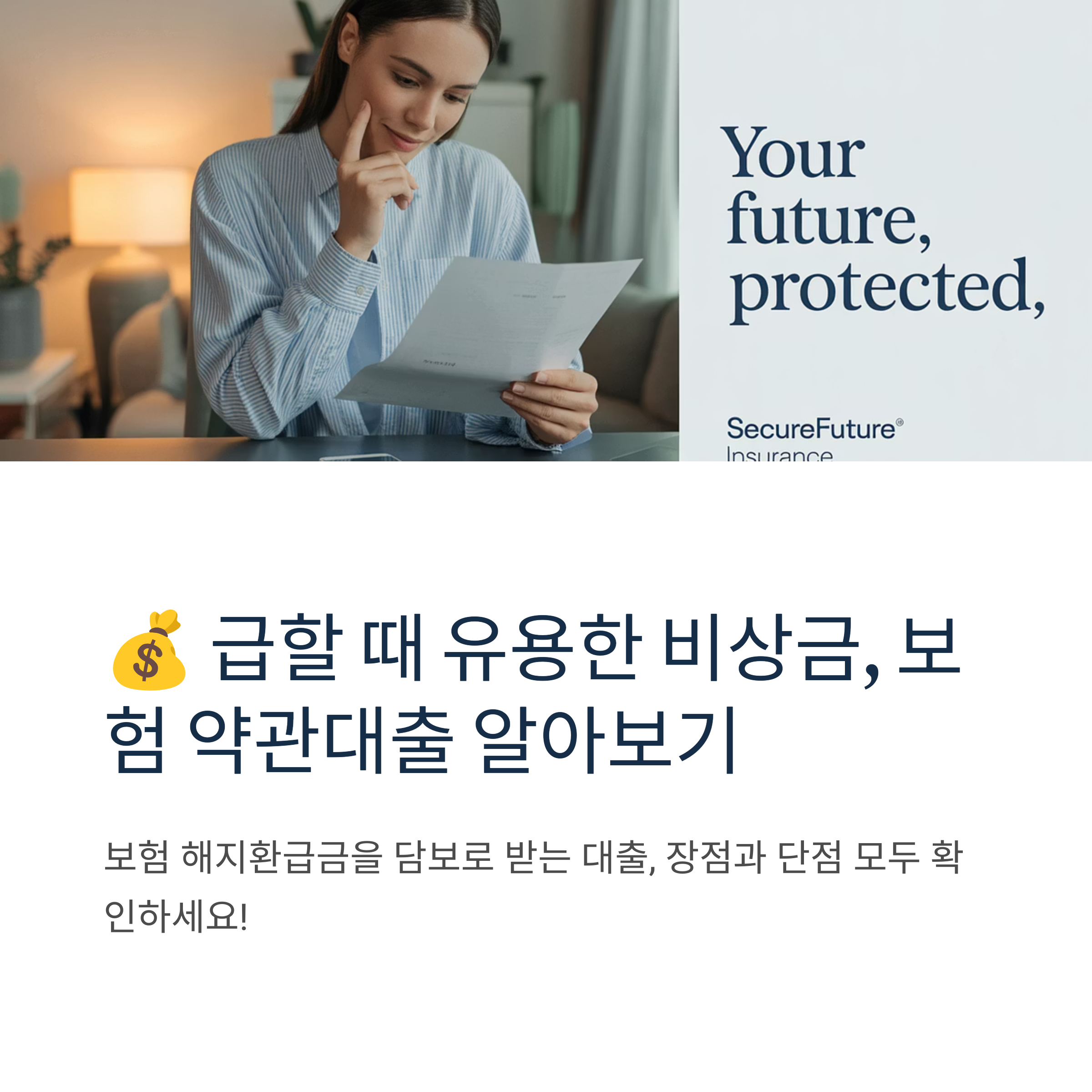 💰 보험 약관대출, 급할 때 유용한 비상금! 장점과 단점 자세히 알아보기
