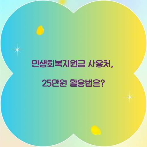 민생회복지원금 사용처