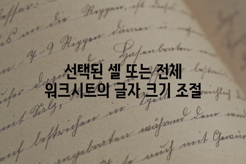 선택된 셀 또는 전체 워크시트의 글자 크기 조절