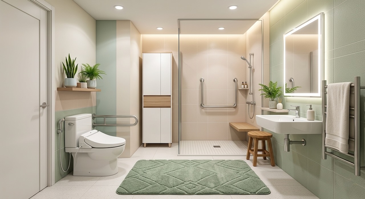 시니어 낙상 제로 zero 환경 만들기 (욕실 미끄럼 방지 매트 설치 등)