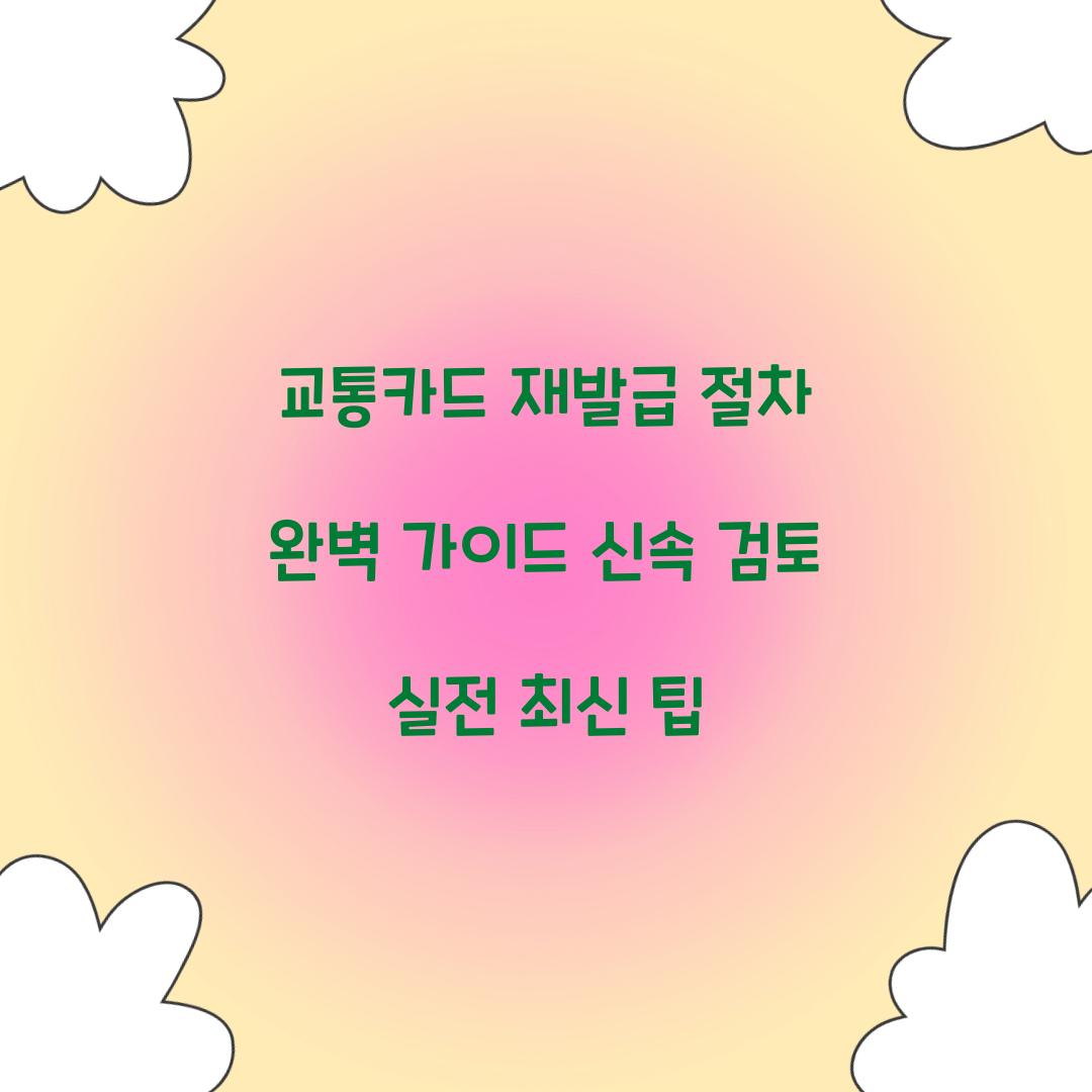 교통카드 재발급