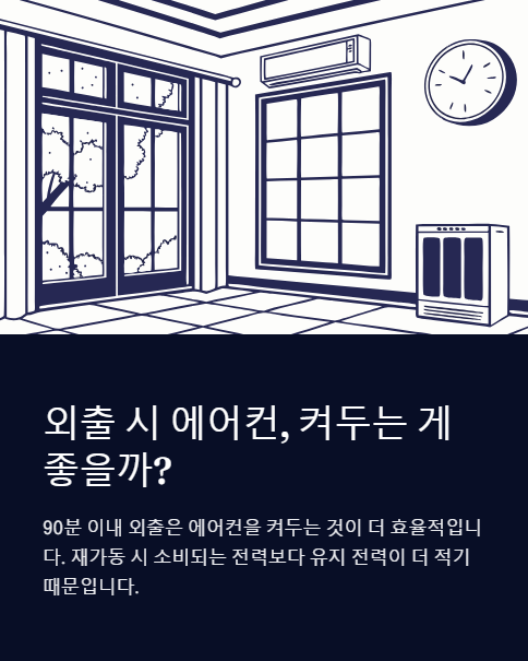 외출 시 에어컨 켜두는게 좋을까?