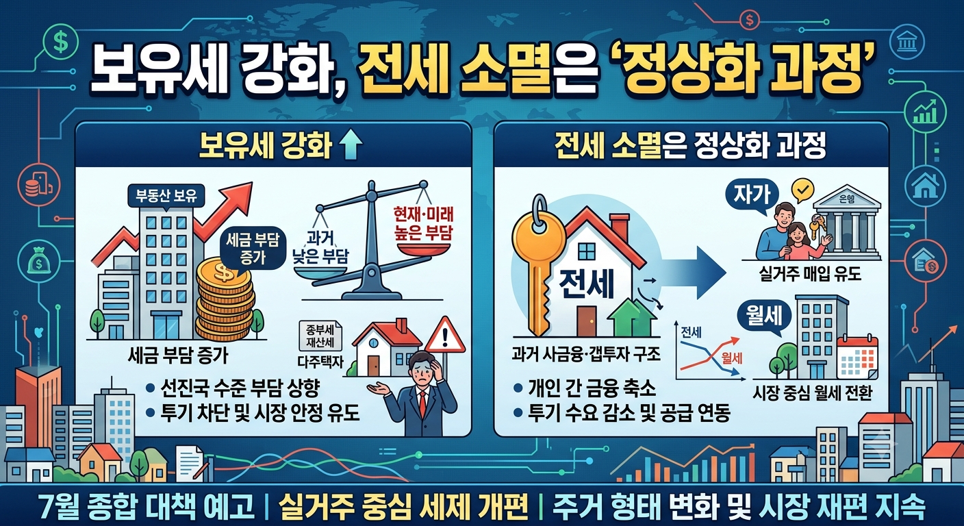 "보유세 강화, 전세 소멸은 정상화 과정"