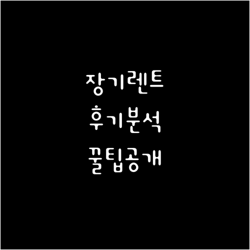 장기렌트카 후기에서 찾는 현명한 선택..