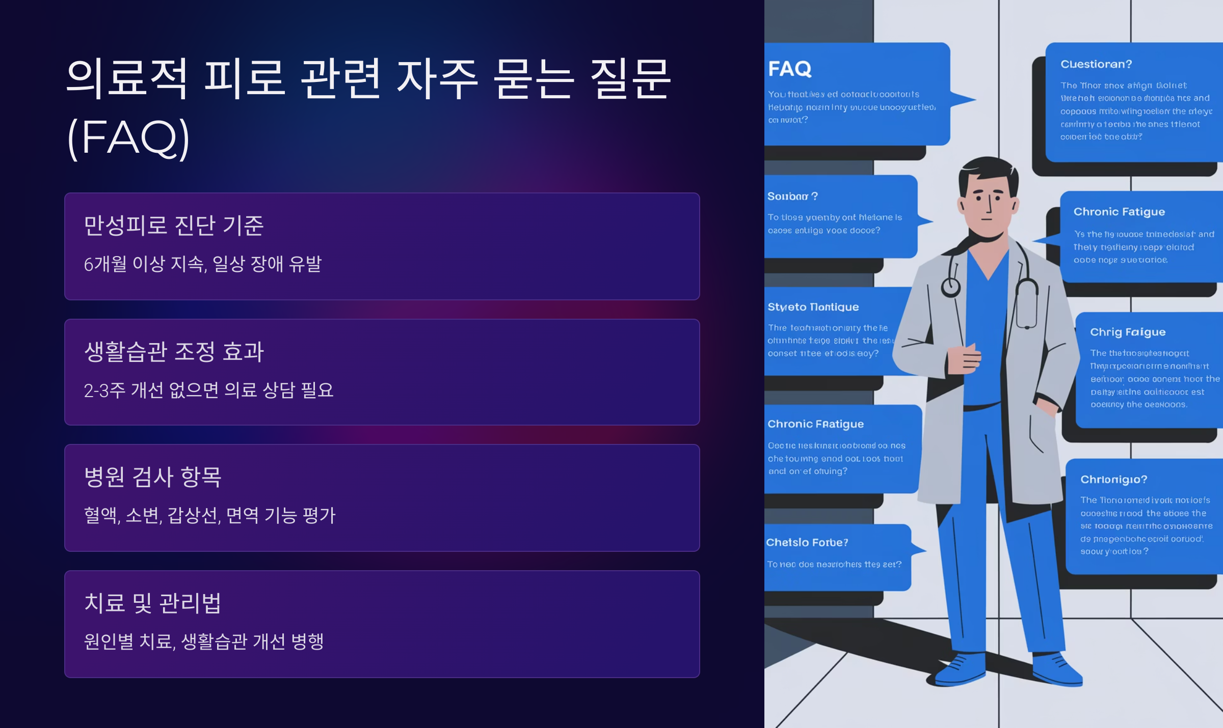 의료적 피로 관련 자주 묻는 질문 (FAQ)