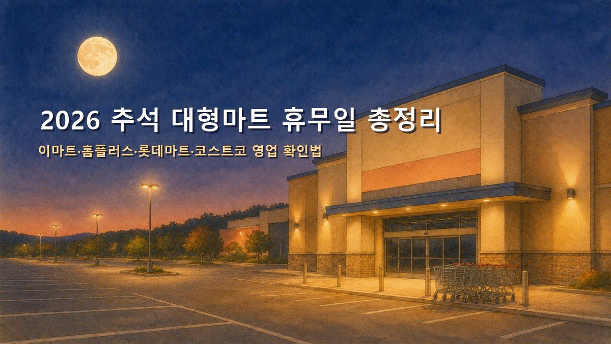 2026 추석 대형마트 휴무일 이마트 홈플러스 롯데마트 코스트코 영업 확인법 안내