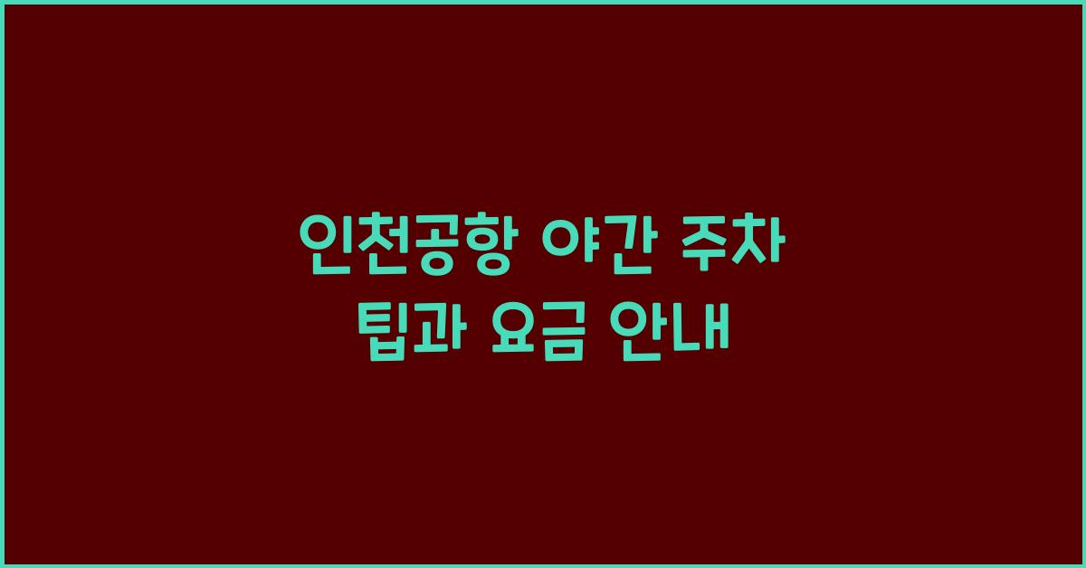 인천공항 야간 주차
