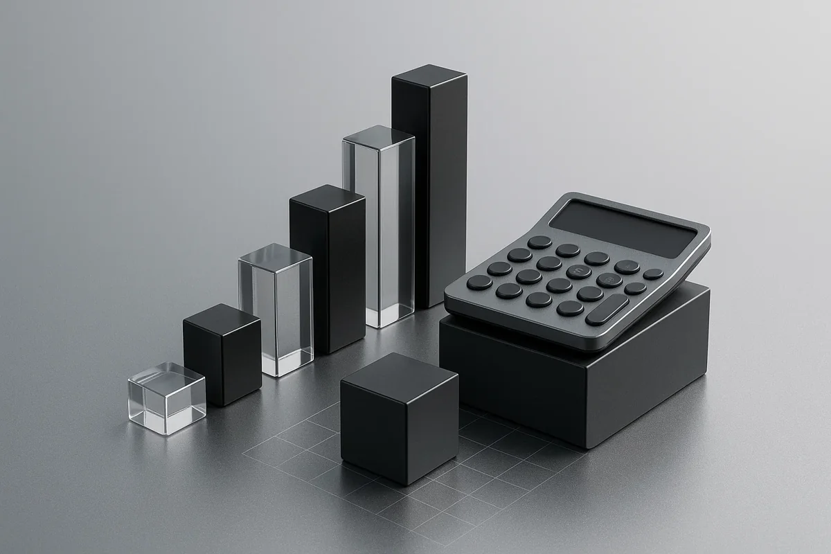 계산기와 함께한 재무 분석 막대 그래프