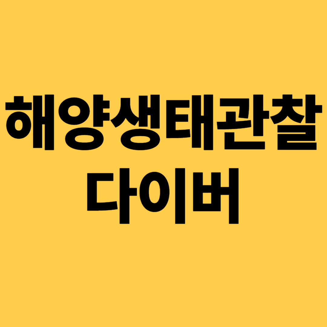 해양생태관찰 다이버 스페셜티