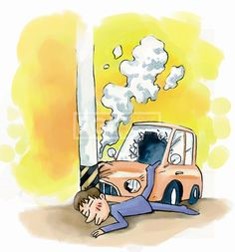 전봇대를-들이받고-길가에-뻗어있는-사람-일러스트