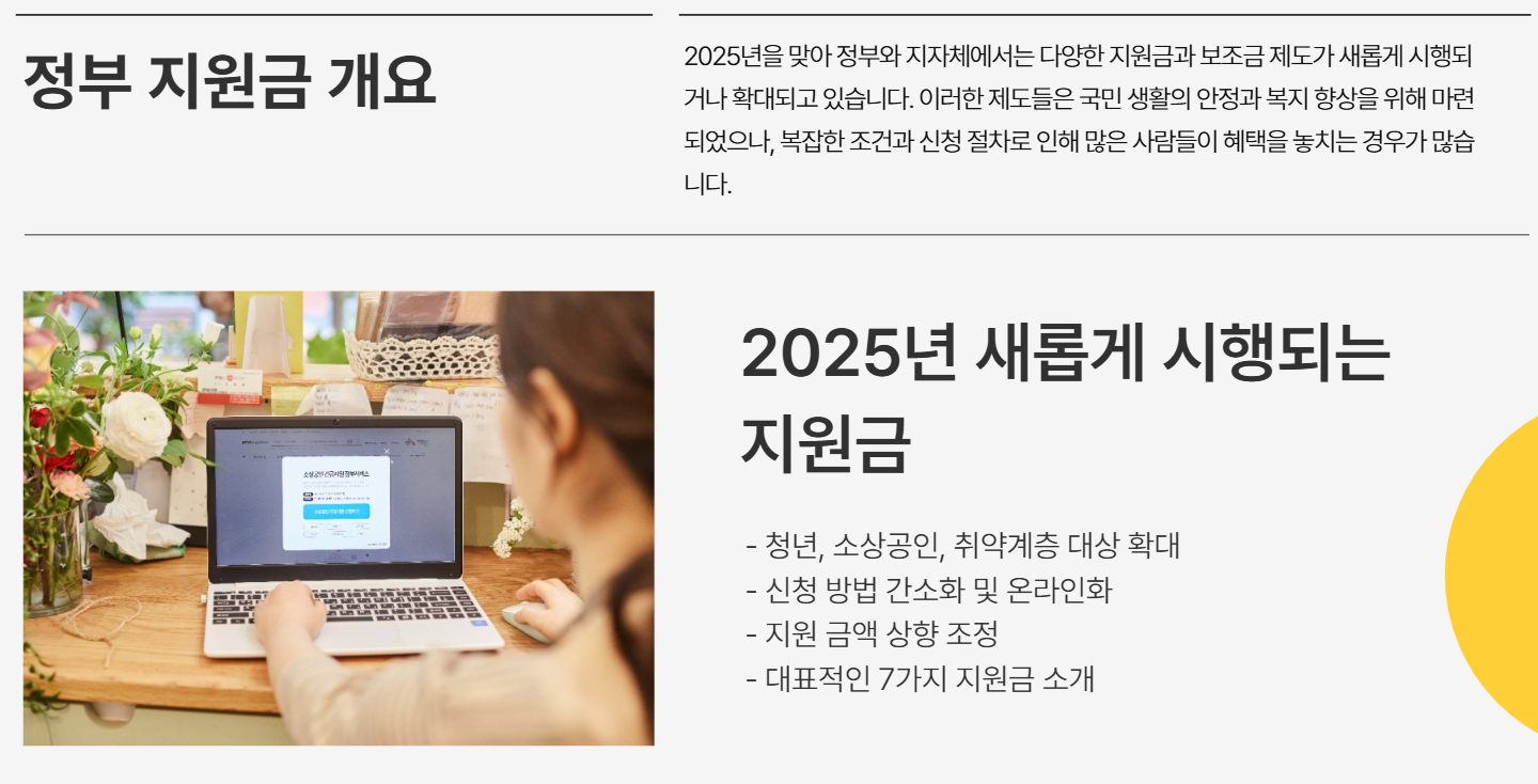 정부지원금 개요