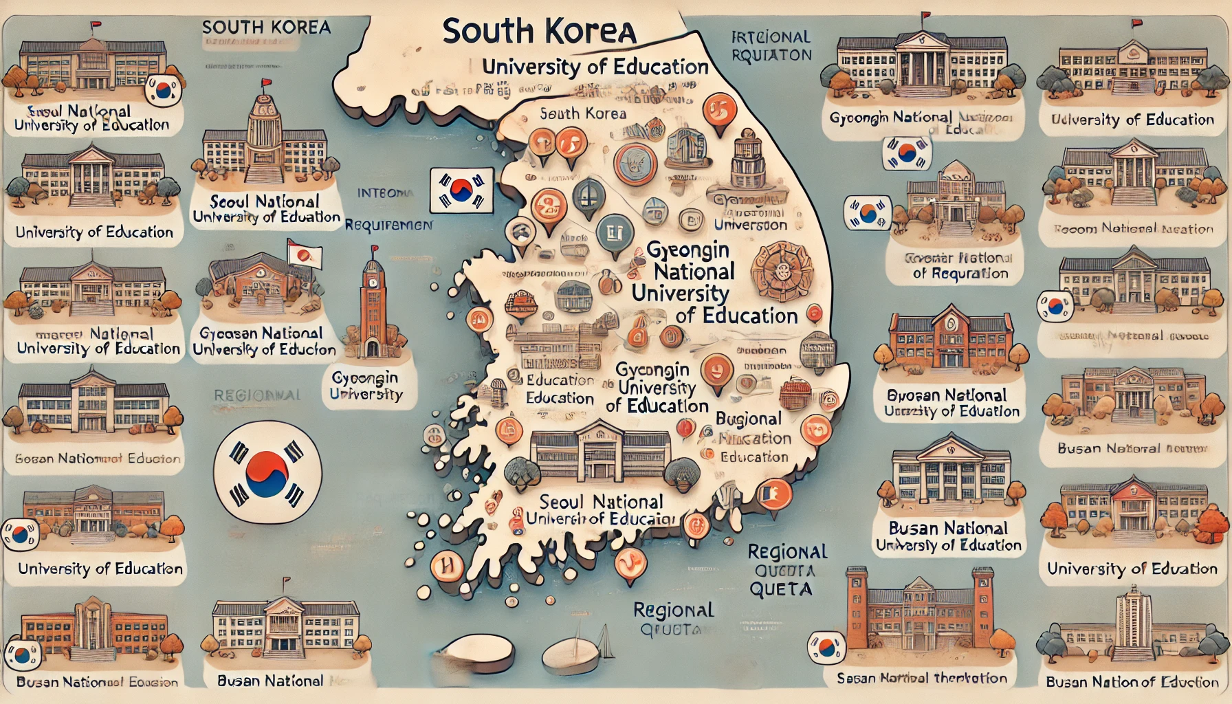 전국 교대 캠퍼스 지도 + 전형 특성 요약 이미지