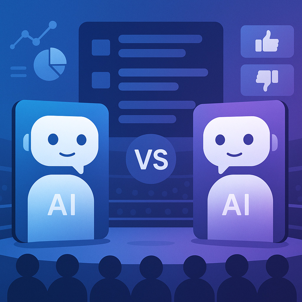 LMArena AI model benchmark platform showing pairwise comparison and voting interface for language model evaluation