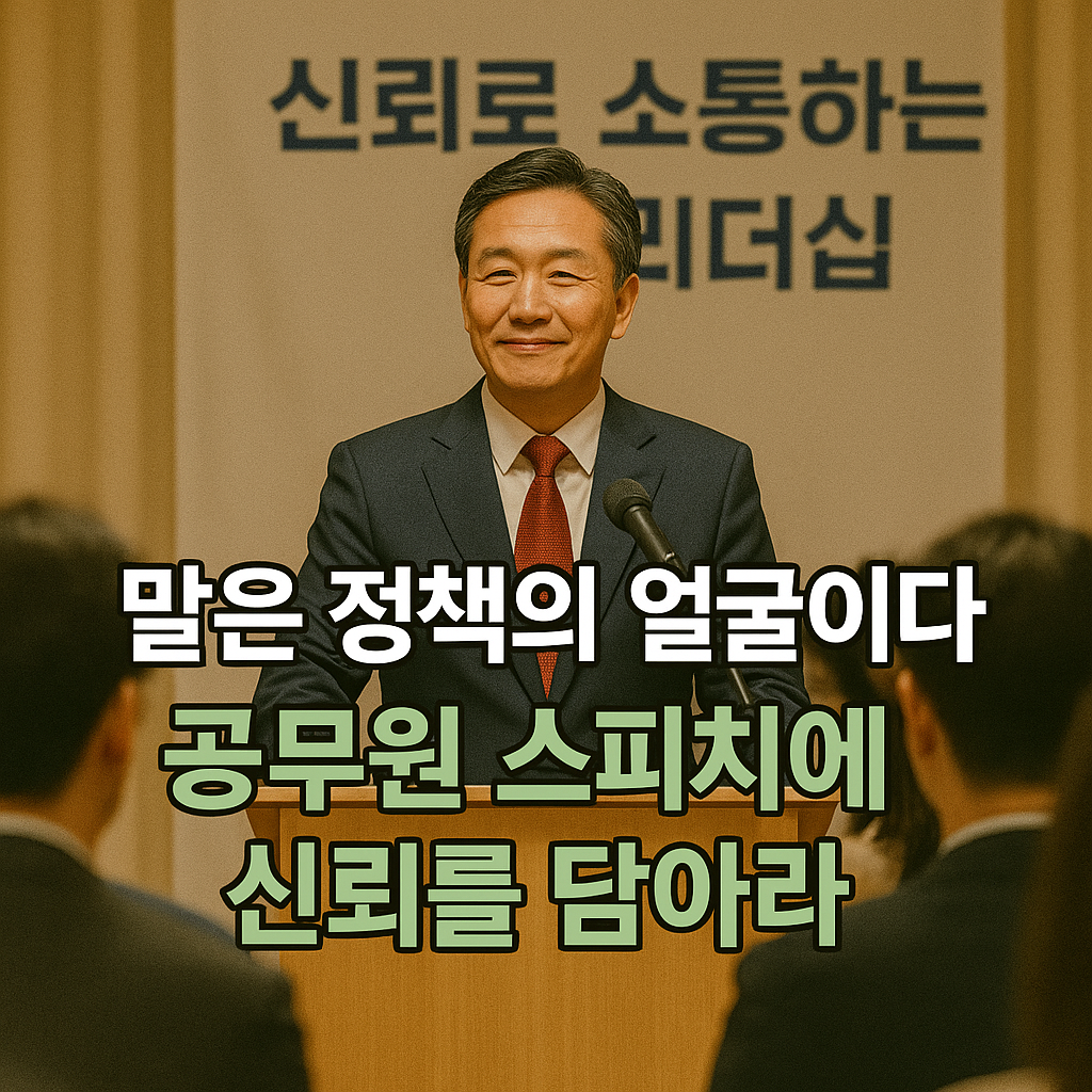 신뢰로 연설하는 고위 공무원의 리더십