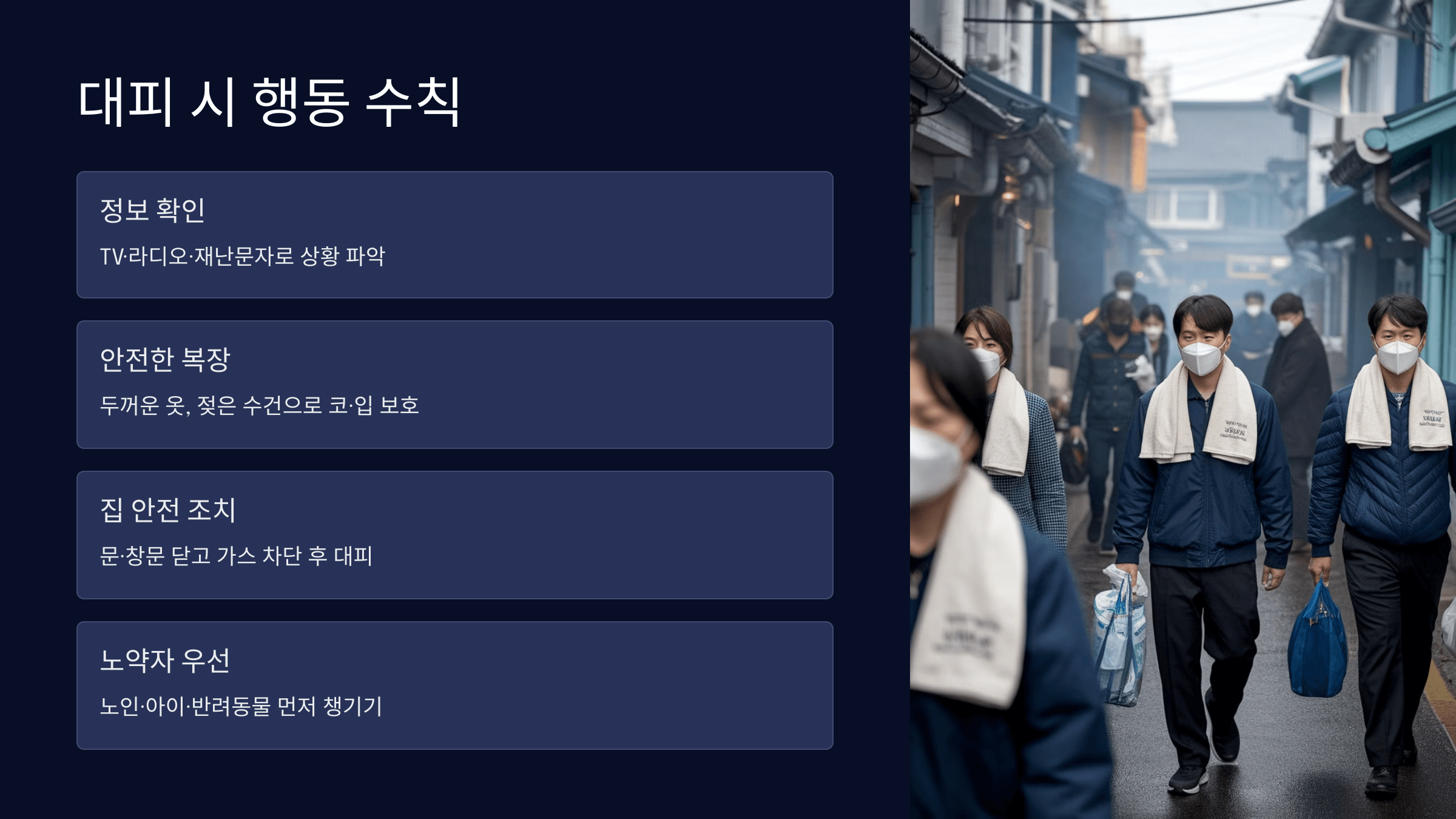 대피 시 행동 수칙
