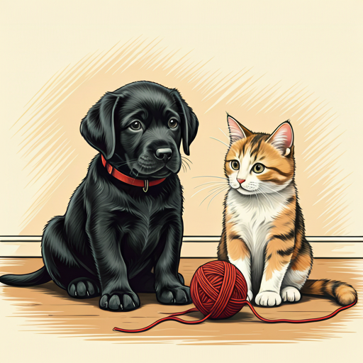 개와 고양이 그림