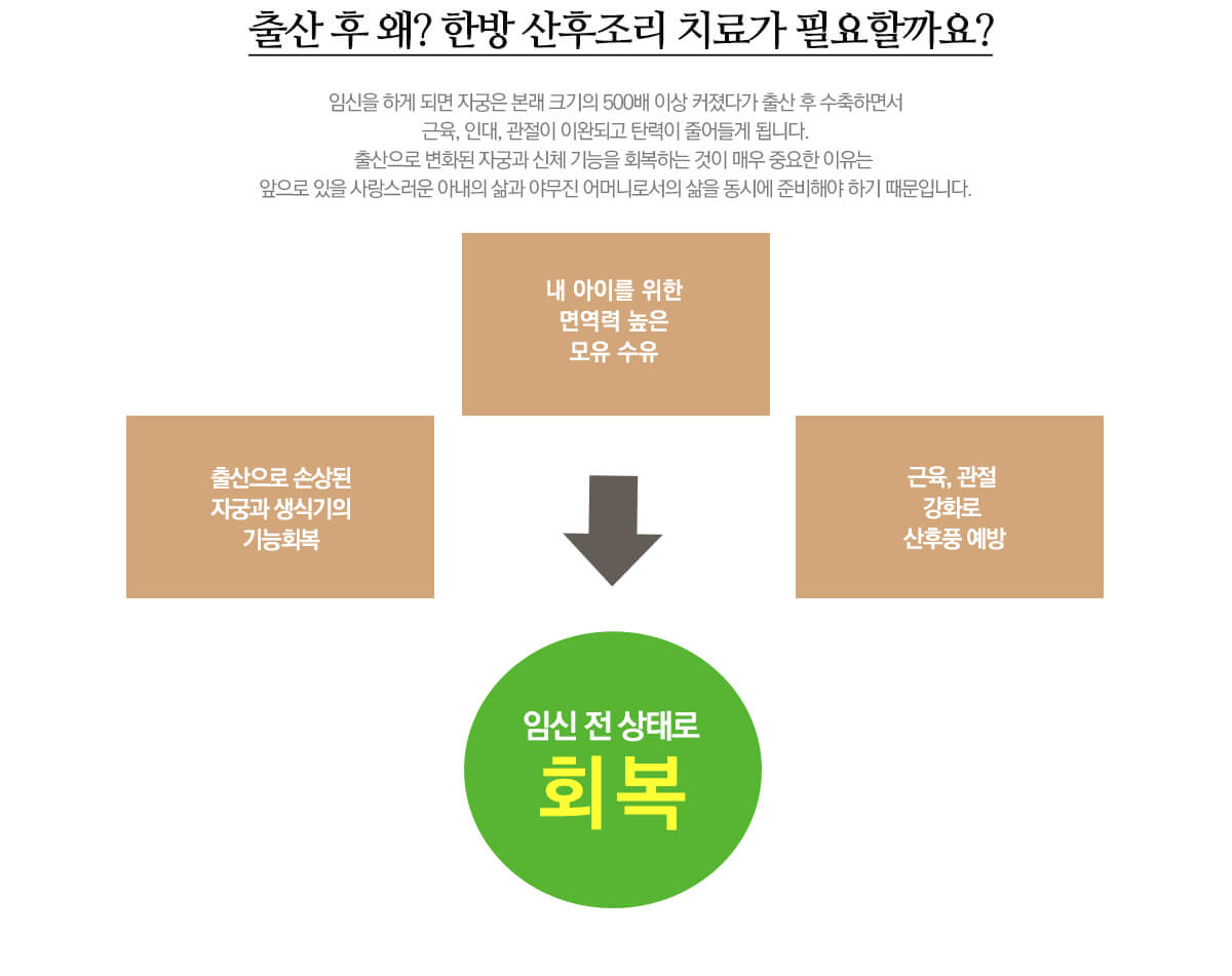산후보약 체질 산후풍 예방 출산 후 회복 한방산후조리