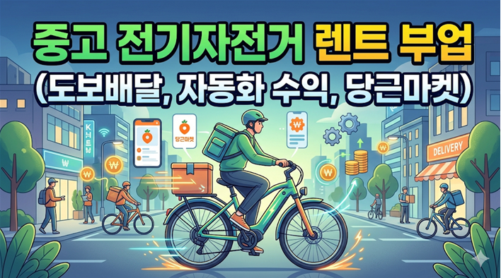 중고 전기자전거 렌트 부업 (도보배달, 자동화 수익, 당근마켓)