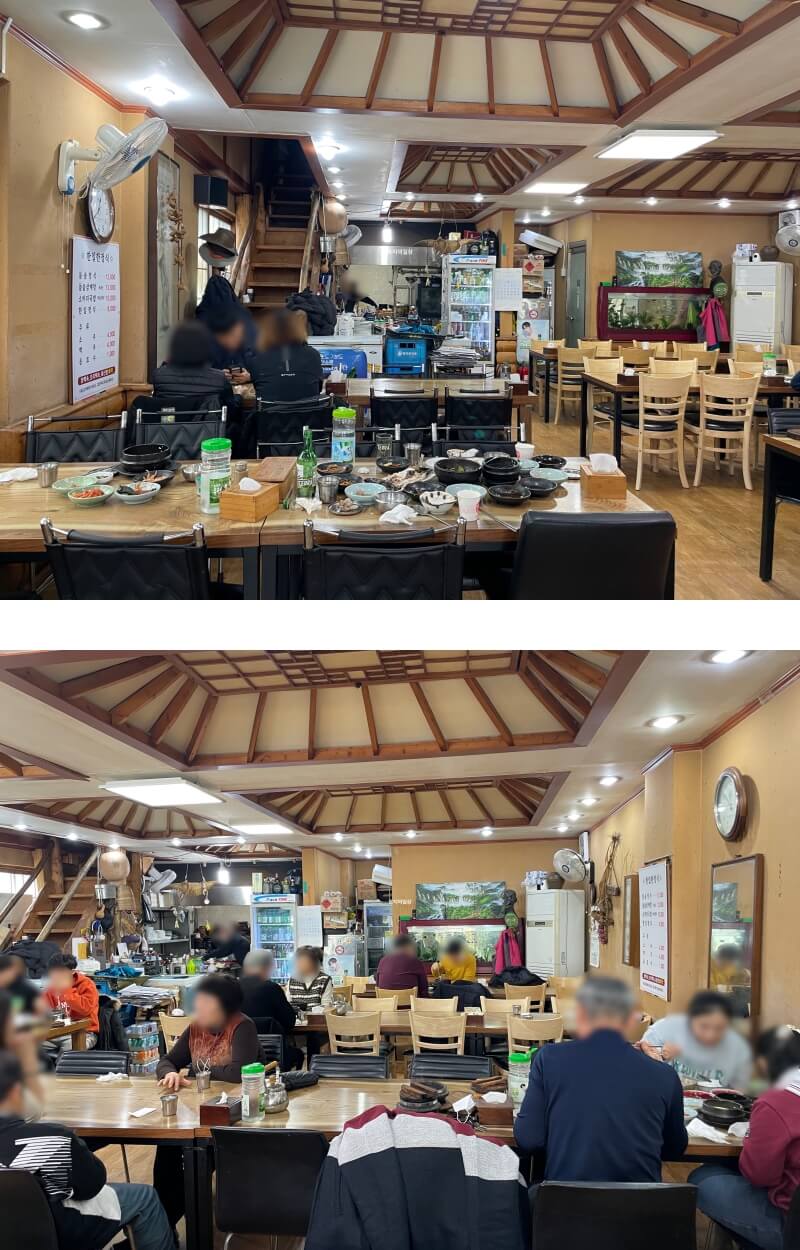 천안 쌍용동 로컬 가성비 맛집 한일한정식 - 홀 좌석