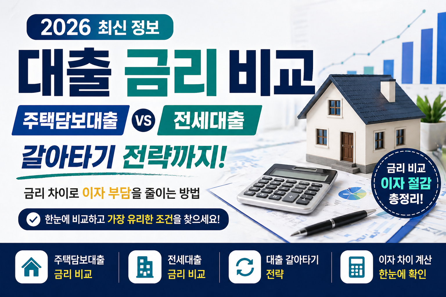 대출 금리 비교 (주택담보대출·전세대출·갈아타기 전략 한눈에 정리)