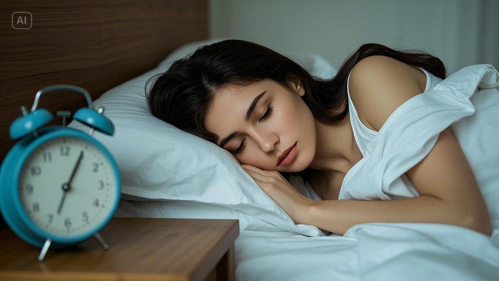 A woman is sleeping in bed.