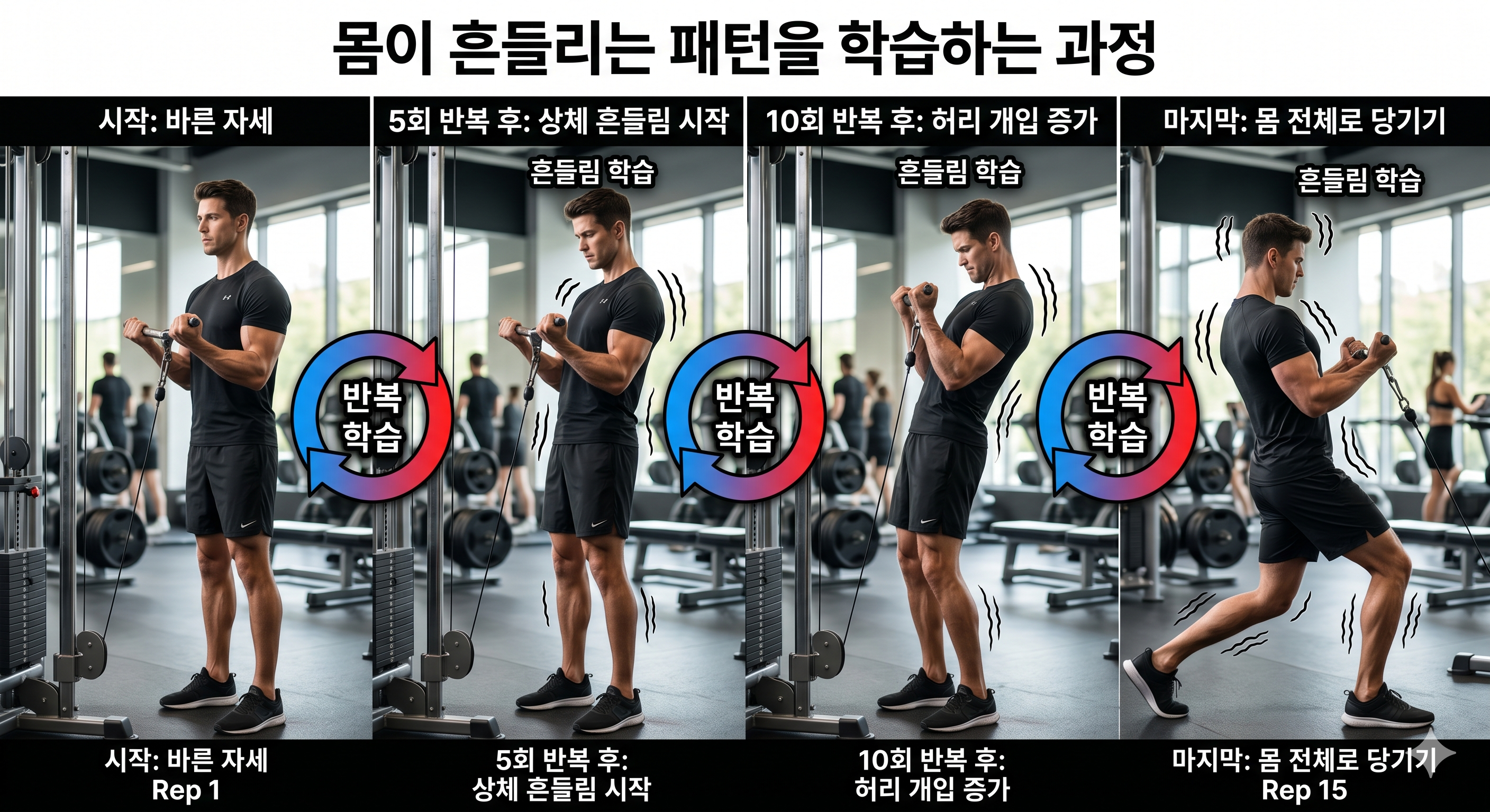 몸이 흔들리는 패턴을 학습하는 과정